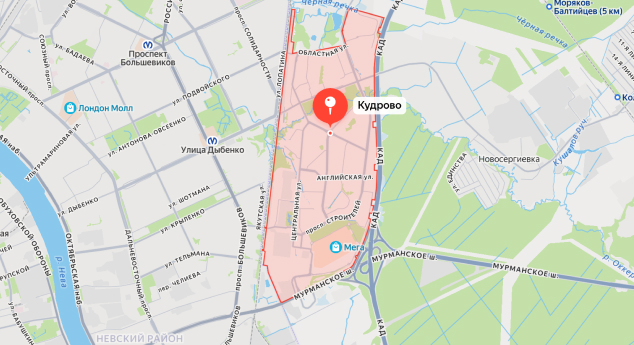Карта выезда электрика на дом в Кудрово
