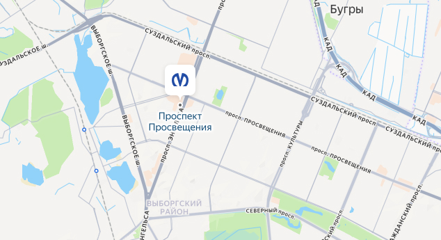 Зона обслуживания электрика м. Проспект Просвещения